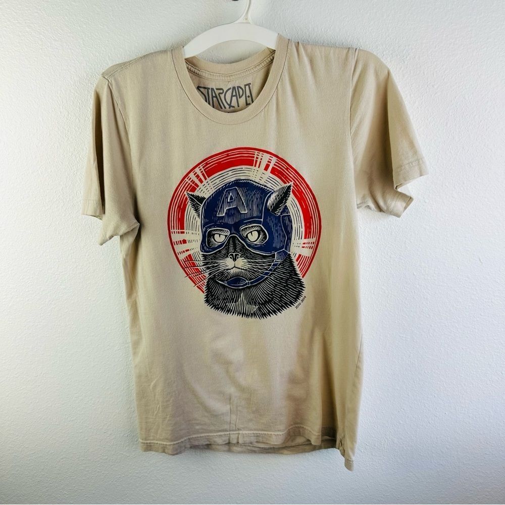 Star Cadet Captain America Cat Tee‎ Size M